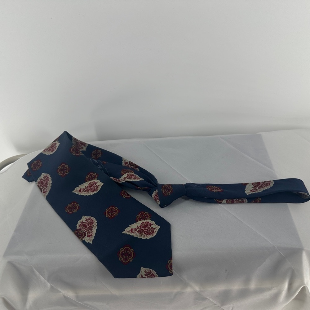 Valentino silk blue and red paisley tie